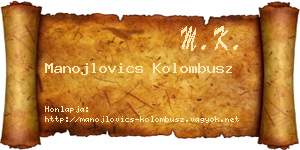 Manojlovics Kolombusz névjegykártya
